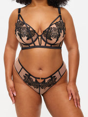 Ann Summers Enticement بلا حشوة بلون أسود بقصّة منخفضة