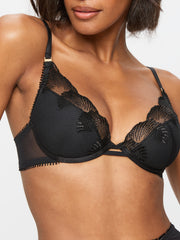 Knickerbox Lana Padded Plunge Bra Black