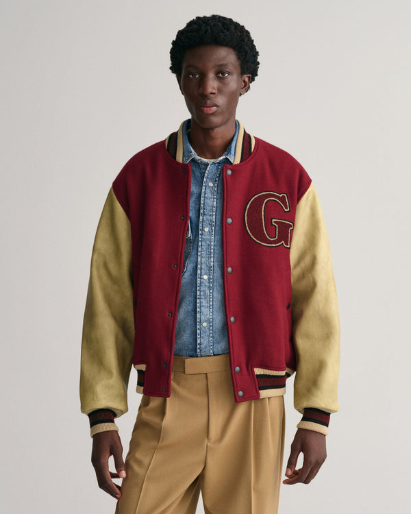 Padded Mix Varsity Jacket