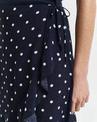 DOT PRINT FRILL SKIRT