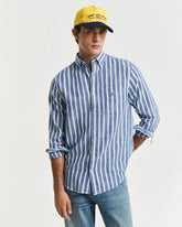 Gant Regular Fit Striped Cotton Linen Shirt