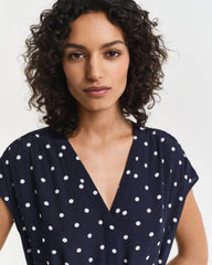 RELAXED DOT PRINT CAFTAN DRESS