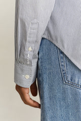 Regular Ctn Frill Collar Stripe Shirt