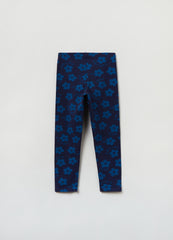 Ovs Kid Girls Stretch Cotton Leggings With Floral Print