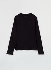 Ovs Long-Sleeved T-Shirt With Scalloped Trims