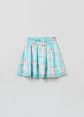 Ovs Housebrand Pleated Skirt With Majolica Print