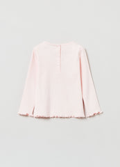 Ovs Long-Sleeved T-Shirt With Scalloped Trims