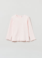 Ovs Long-Sleeved T-Shirt With Scalloped Trims