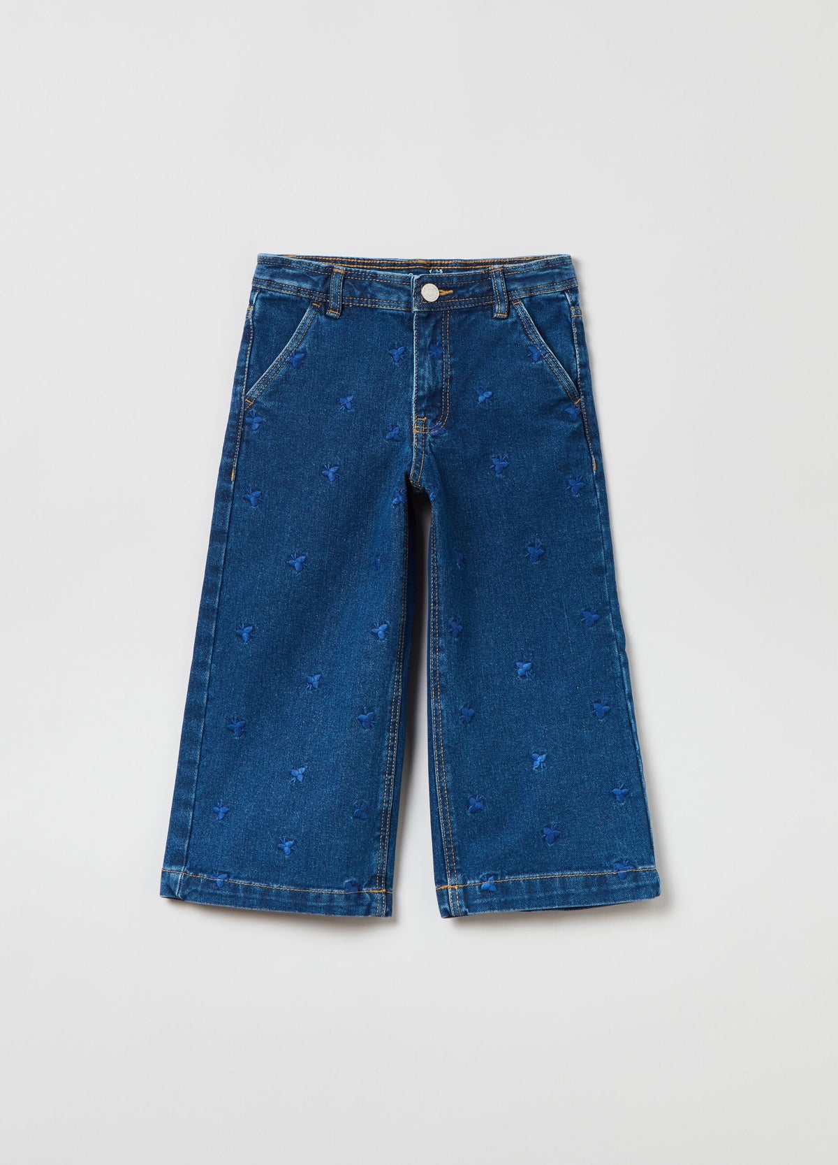 Ovs Wide-Leg Jeans With Butterfly Buttons