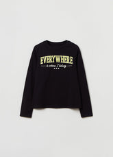 Ovs Girls Everywhere Print Long Sleeve T-Shirt