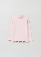 Ovs Baby Girl Flat Ribbed T-Shirt With High Neck