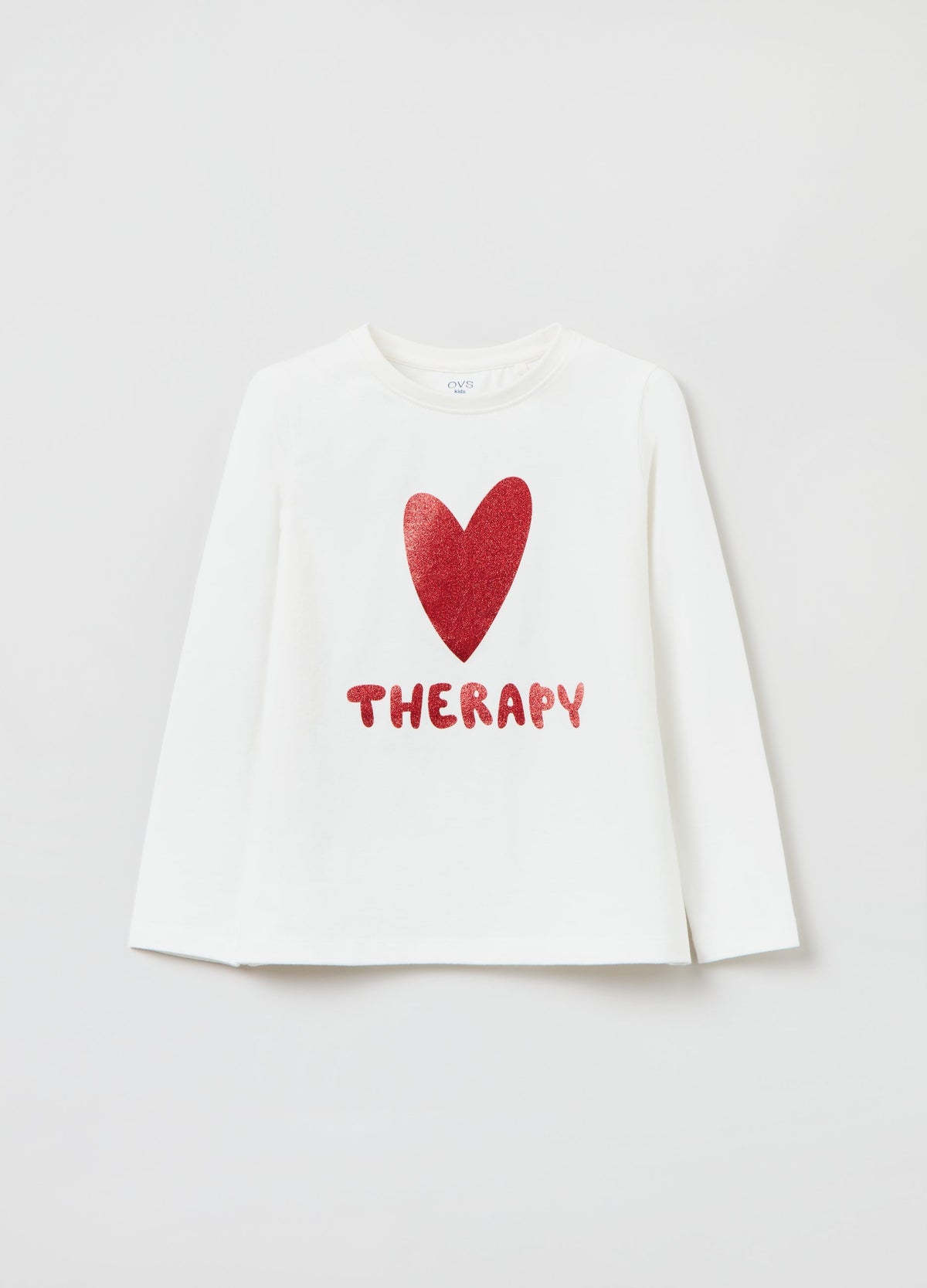 Ovs Girls Heart Therapy Print Long Sleeve T-Shirt