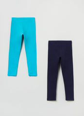 Ovs Girls 2 Pack Plain Leggings