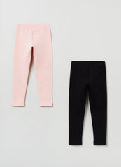 Ovs Girls 2 Pack Plain Leggings