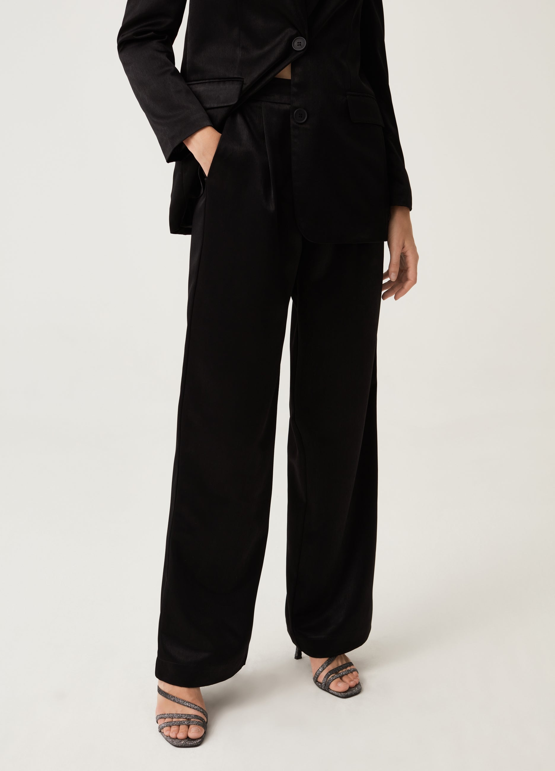 Ovs Womens Palazzo Trousers With Darts Ovs Womens Palazzo Trousers With Darts