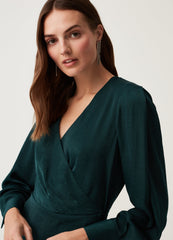 OVS Women V Neck Satin Dress.