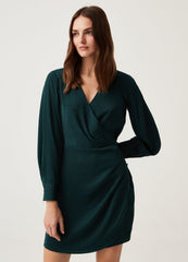 OVS Women V Neck Satin Dress.