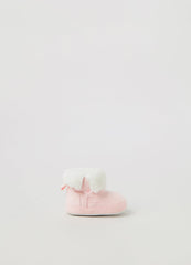 Ovs Newborn Girl Faux Fur Lined Suede Booties