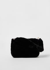 Ovs Womens Faux Fur Baguette Handbag