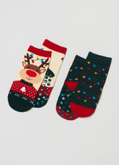 Ovs Boys Reindeer Slipper Socks