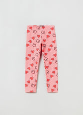 Ovs Kids Girl Leggings In Stretch Cotton With Heart Print