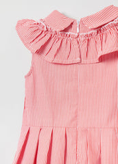 Ovs Kids Girl Striped Sleeveless Dress With Ruffles