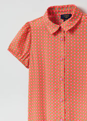 Ovs Kids Girl Shirt Dress With Geometric Print