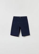 Ovs Kids Boy Solid Colour Chino Bermuda Shorts In Twill