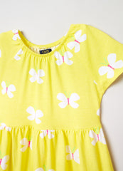 Ovs Kids Girl Dress With Butterfly Print Flounce