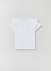 Ovs Kids Girl T-Shirt With Broderie Anglaise Frills