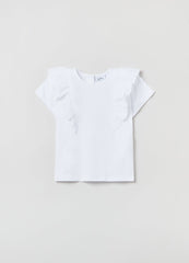 Ovs Kids Girl T-Shirt With Broderie Anglaise Frills