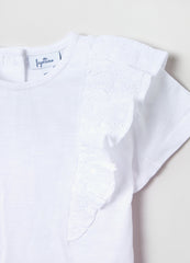 Ovs Kids Girl T-Shirt With Broderie Anglaise Frills