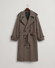 Gant Houndstooth Wool Trench Coat