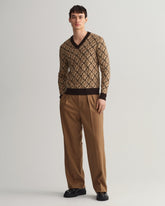 Gant Monogram Merino V-Neck Sweater