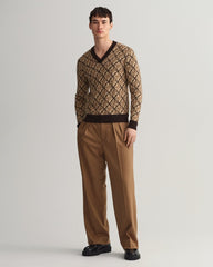 Gant Monogram Merino V-Neck Sweater
