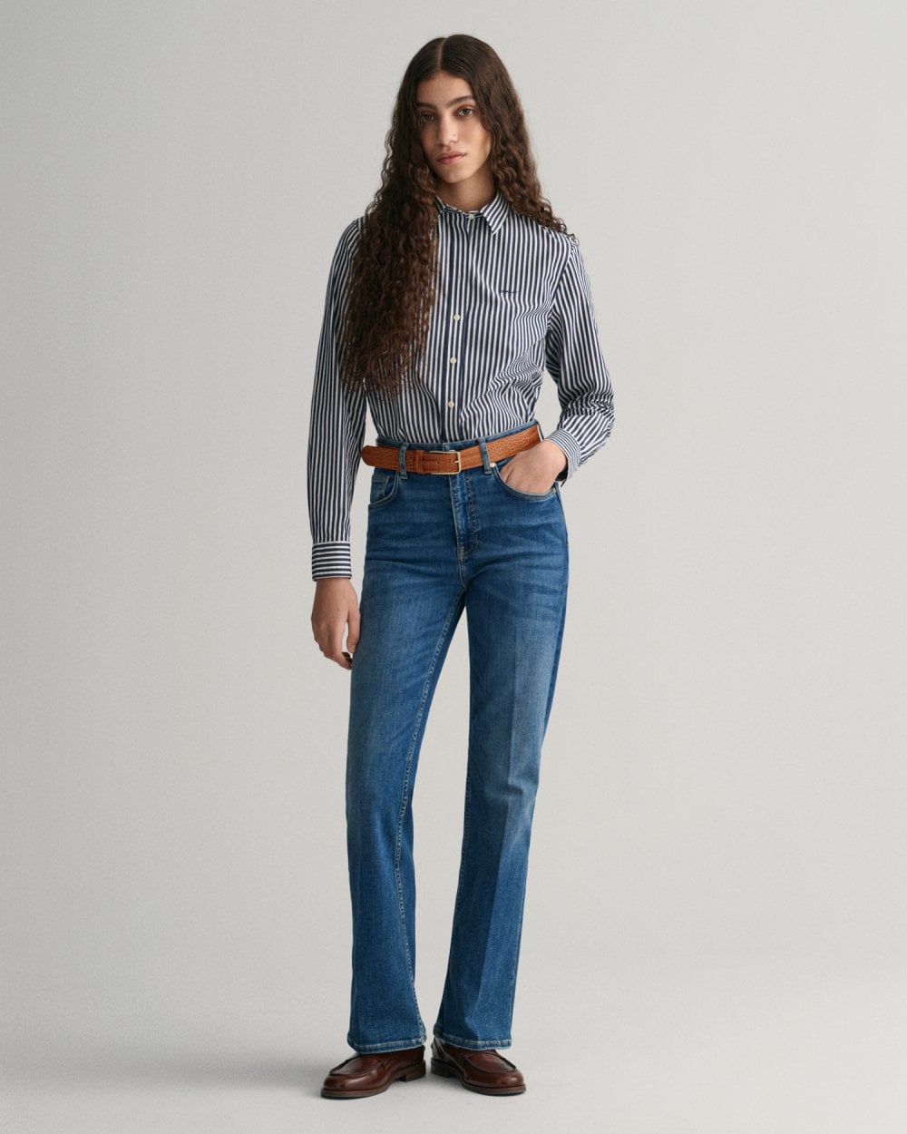 Gant Regular Fit Striped Poplin Shirt Gant Regular Fit Striped Poplin Shirt