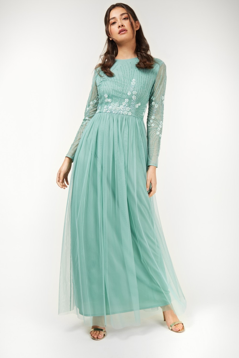 Little Mistress Green Maxi Dress thefashionnet