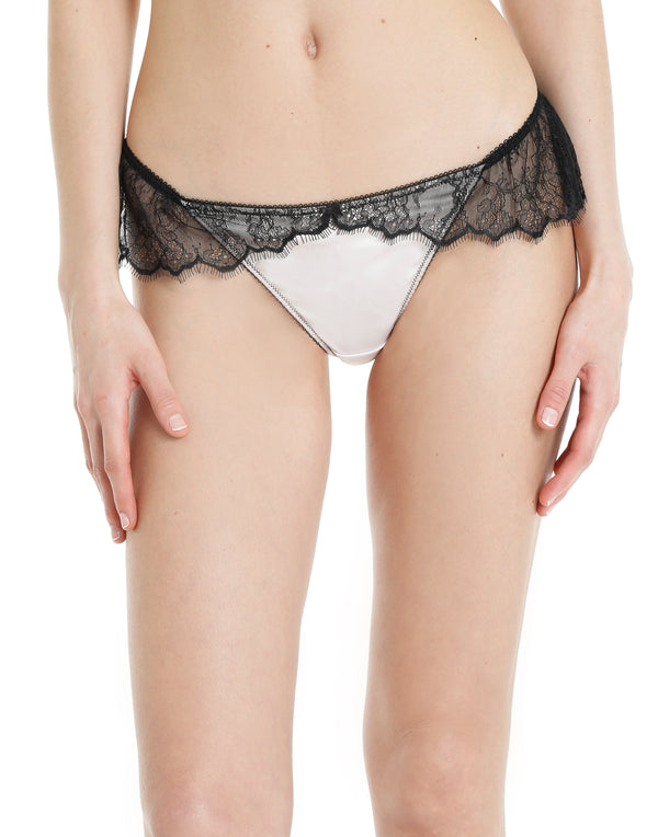 Isla & Evie Satin & Lace Frill Thong – Satin & Lace Thong Panties