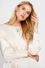 Little Mistress Cream Satin Top
