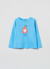 Ovs Cotton T-Shirt With Pear And Heart Print