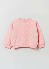 Ovs Housebrand Cotton Sweatshirt With Small Flowers Embroidery