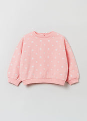 Ovs Housebrand Cotton Sweatshirt With Small Flowers Embroidery