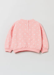 Ovs Housebrand Cotton Sweatshirt With Small Flowers Embroidery