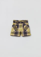 Ovs Paper Bag Shorts With Tartan Pattern