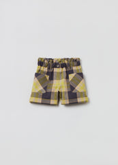 Ovs Paper Bag Shorts With Tartan Pattern