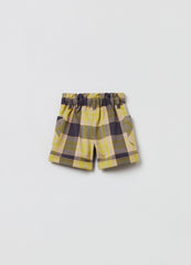 Ovs Paper Bag Shorts With Tartan Pattern