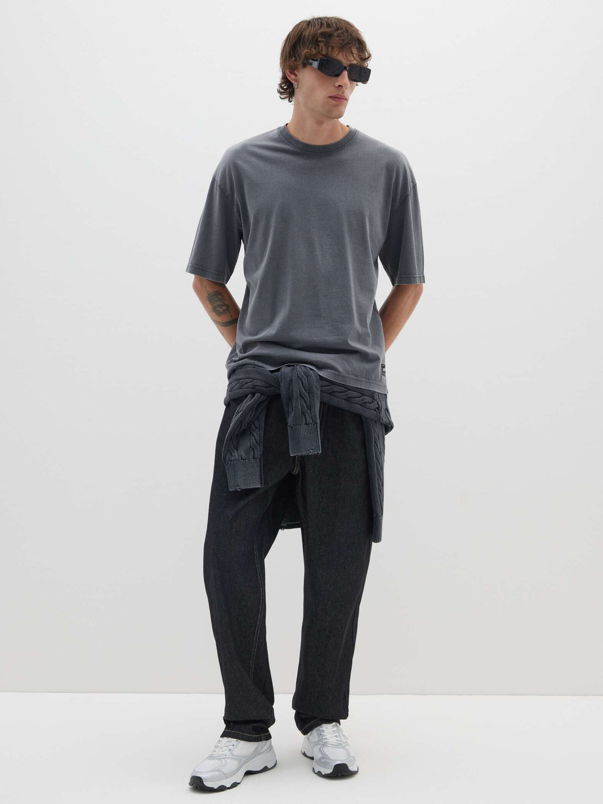 OVS Grey Pure Cotton Boxy Fit T-Shirt