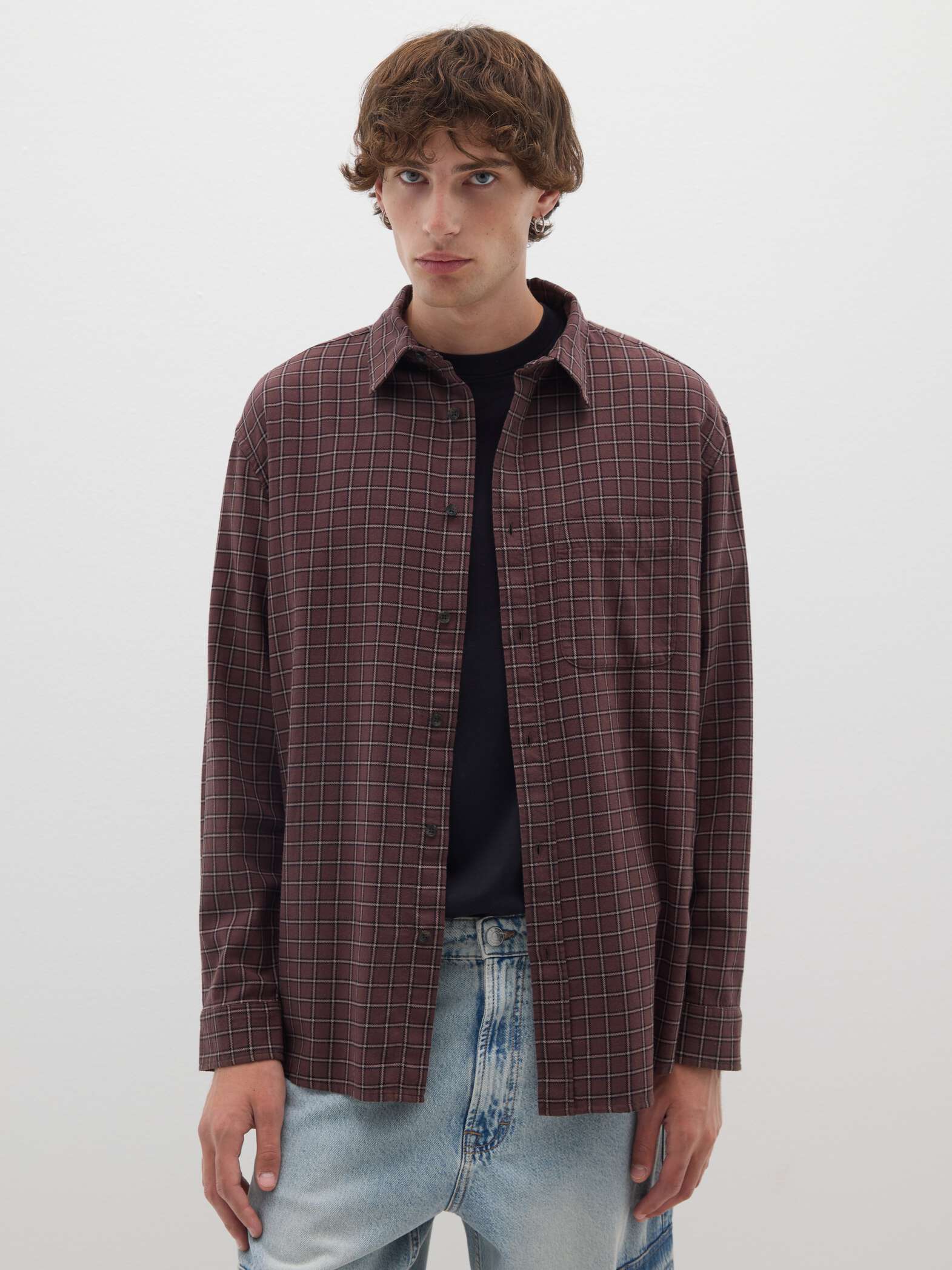 OVS Oversized Plaid Pure Cotton Shirt
