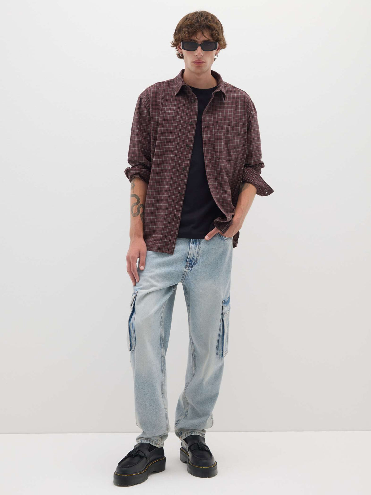 OVS Oversized Plaid Pure Cotton Shirt