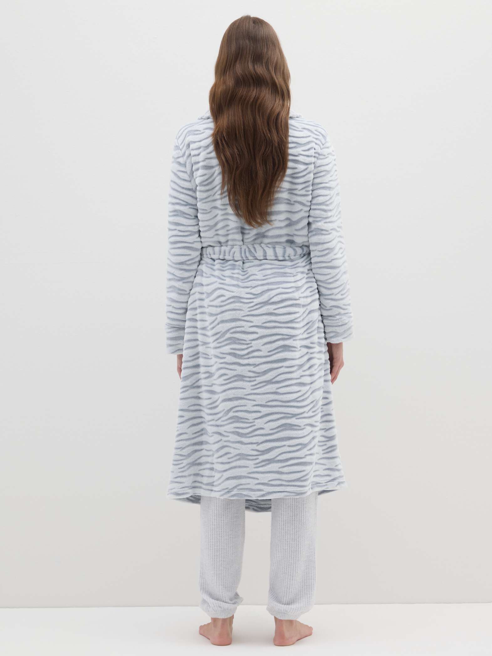 OVS Multicolour Dressing Gown With Belt And Pockets